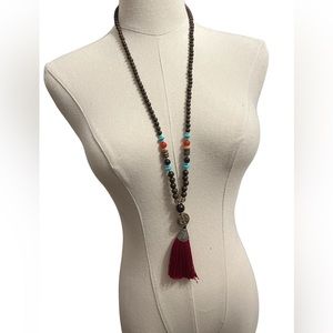Park Lane Jewelry Brown & Red Beaded Necklace
